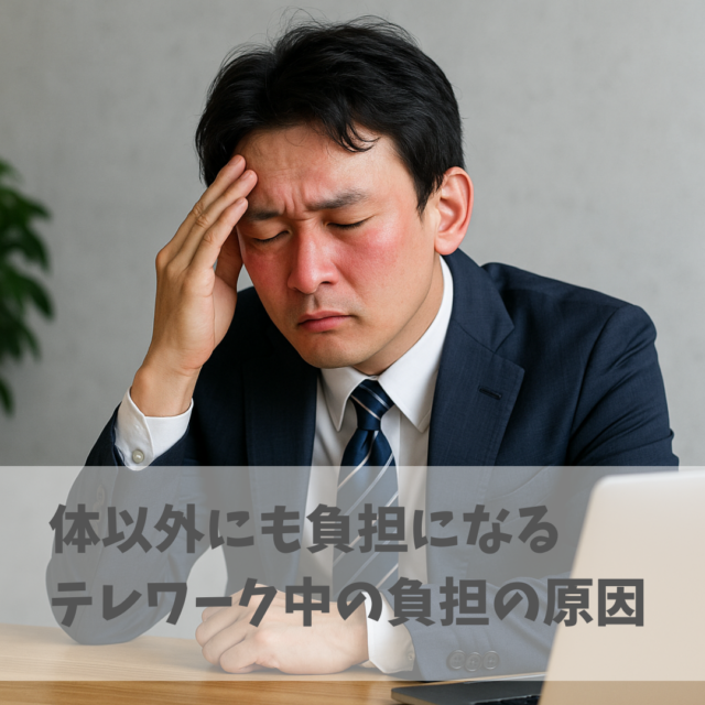 デスクワークで疲れて赤ら顔になった日本人男性