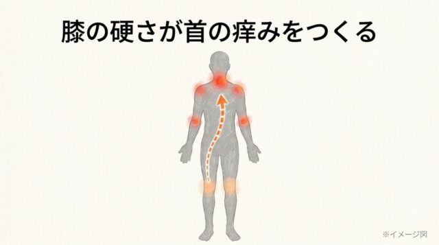アトピーと姿勢の関係を解明：膝の硬さが首の痒みを引き起こす理由