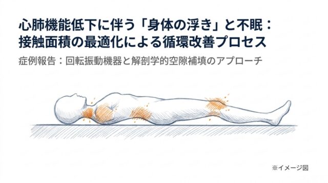 心肺機能低下に伴う「身体の浮き」と不眠：回転振動機器と接触面積最適化による循環改善プロセス