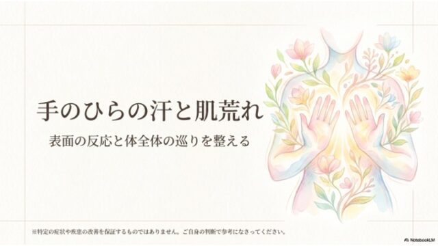 手のひらの汗と肌荒れ|表面の反応と体全体の巡りを整える