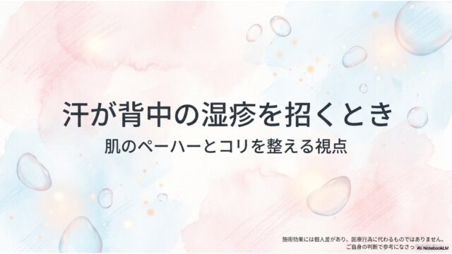 汗が背中の湿疹を招くとき—肌のペーハーとコリを整える視点