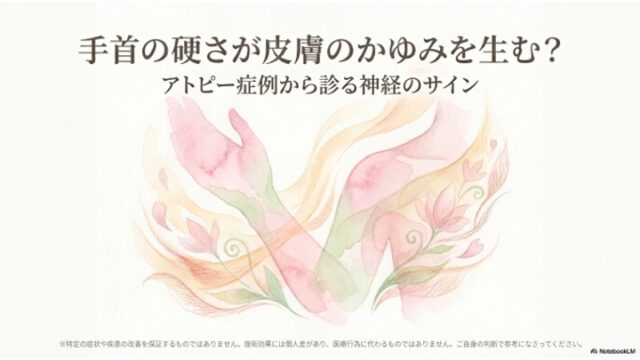 手首の硬さが皮膚のかゆみを生む?アトピー症例から診る神経のサイン