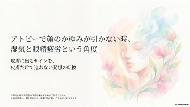 アトピーで顔のかゆみが引かない時、湿気と眼精疲労という角度