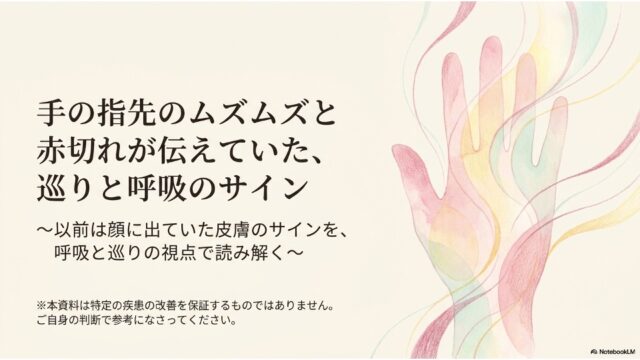 手の指先のムズムズと赤切れが伝えていた、巡りと呼吸のサイン