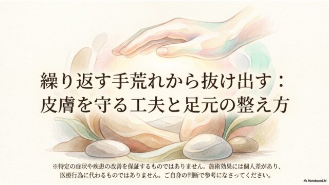 繰り返す手荒れから抜け出す:皮膚を守る工夫と足元の整え方