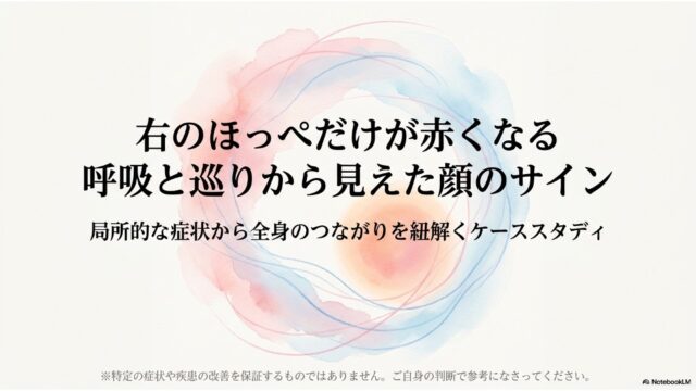 右のほっぺだけが赤くなる 呼吸と巡りから見えた顔のサイン