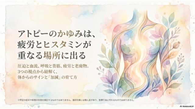 アトピーのかゆみは疲労とヒスタミンが重なる場所に出る