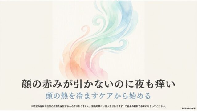 顔の赤みが引かないのに夜も痒い|頭の熱を冷ますケアから始める