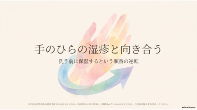 手のひらの湿疹と向き合う|洗う前に保湿するという順番の逆転