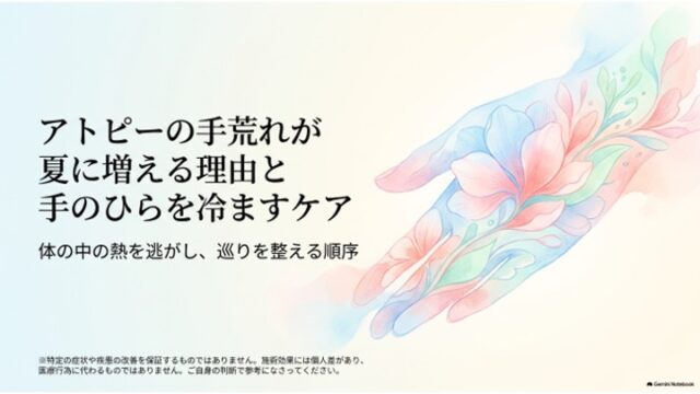 アトピーの手荒れが夏に増える理由と手のひらを冷ますケア