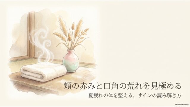 頬の赤みと口角の荒れを見極める|夏疲れの体を整える流れ